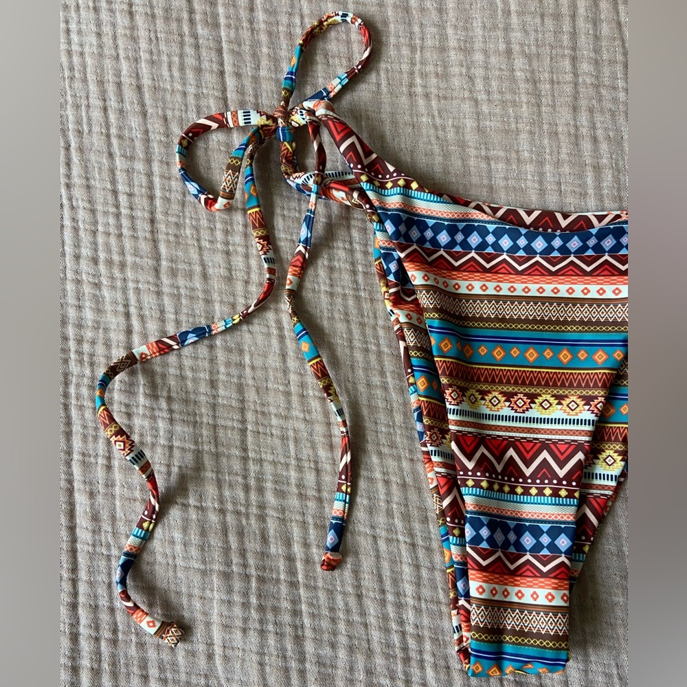Vibrant Boho Adjustable-Tie Bikini Bottoms